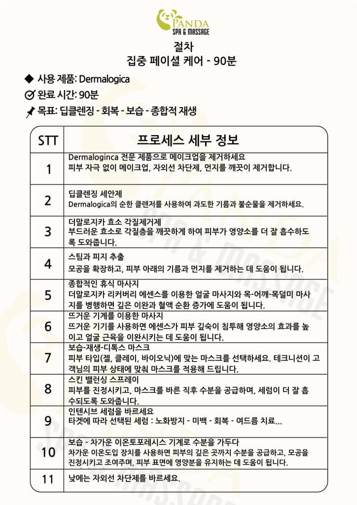 전문 피부 관리 90분 – 포괄적인 젊어짐, 피부 수준 향상