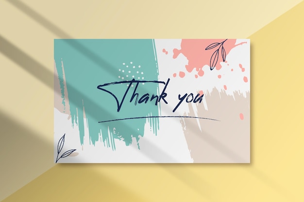 Free vector painted thank you label template
