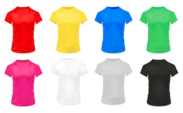 Free vector colorful sports shirts set