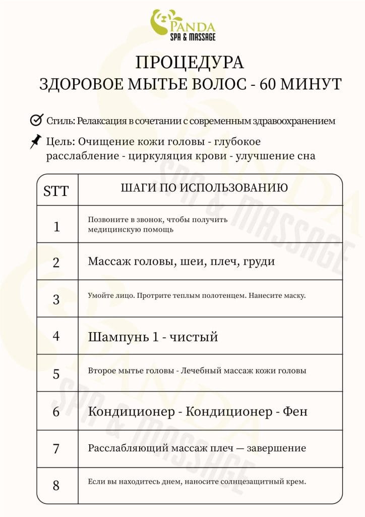 60-минутное мытье головы