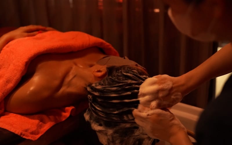 두피 테라피 샴푸 과정