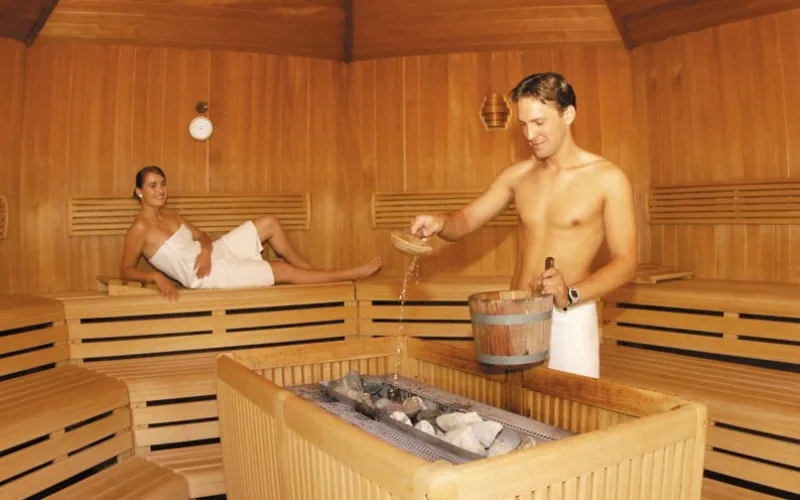 spa massage with sauna room