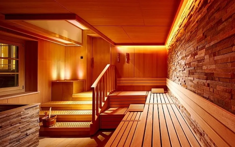 spa massage with sauna room