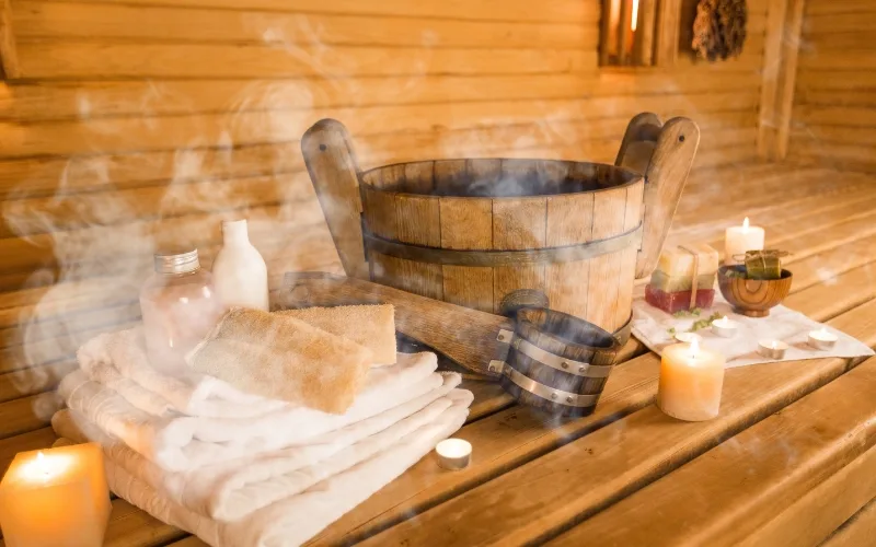 spa massage with sauna room