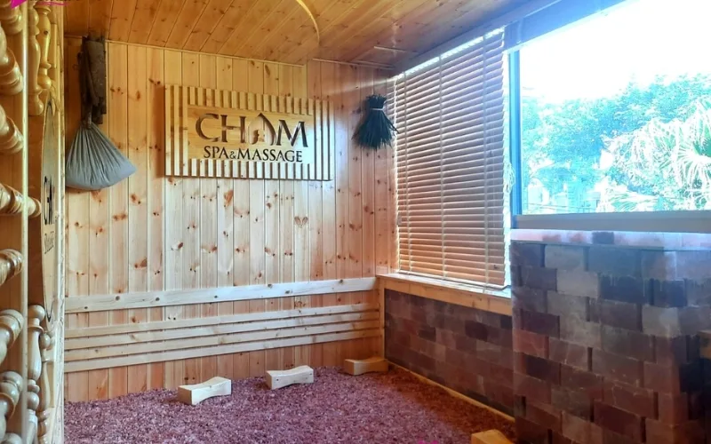 spa massage with sauna room