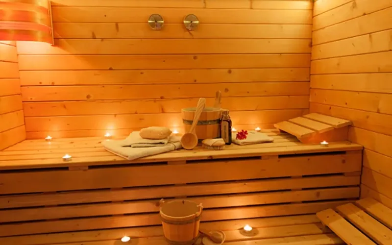 spa massage with sauna room