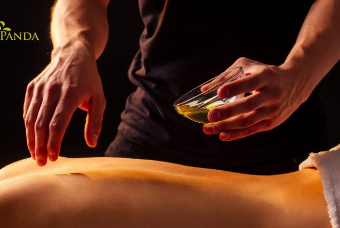 按摩身体spa油在深度护理疗程中